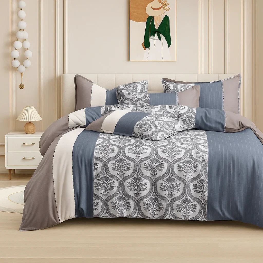 Royal Crest – 2 Single Bedsheets Set with Pillow Covers