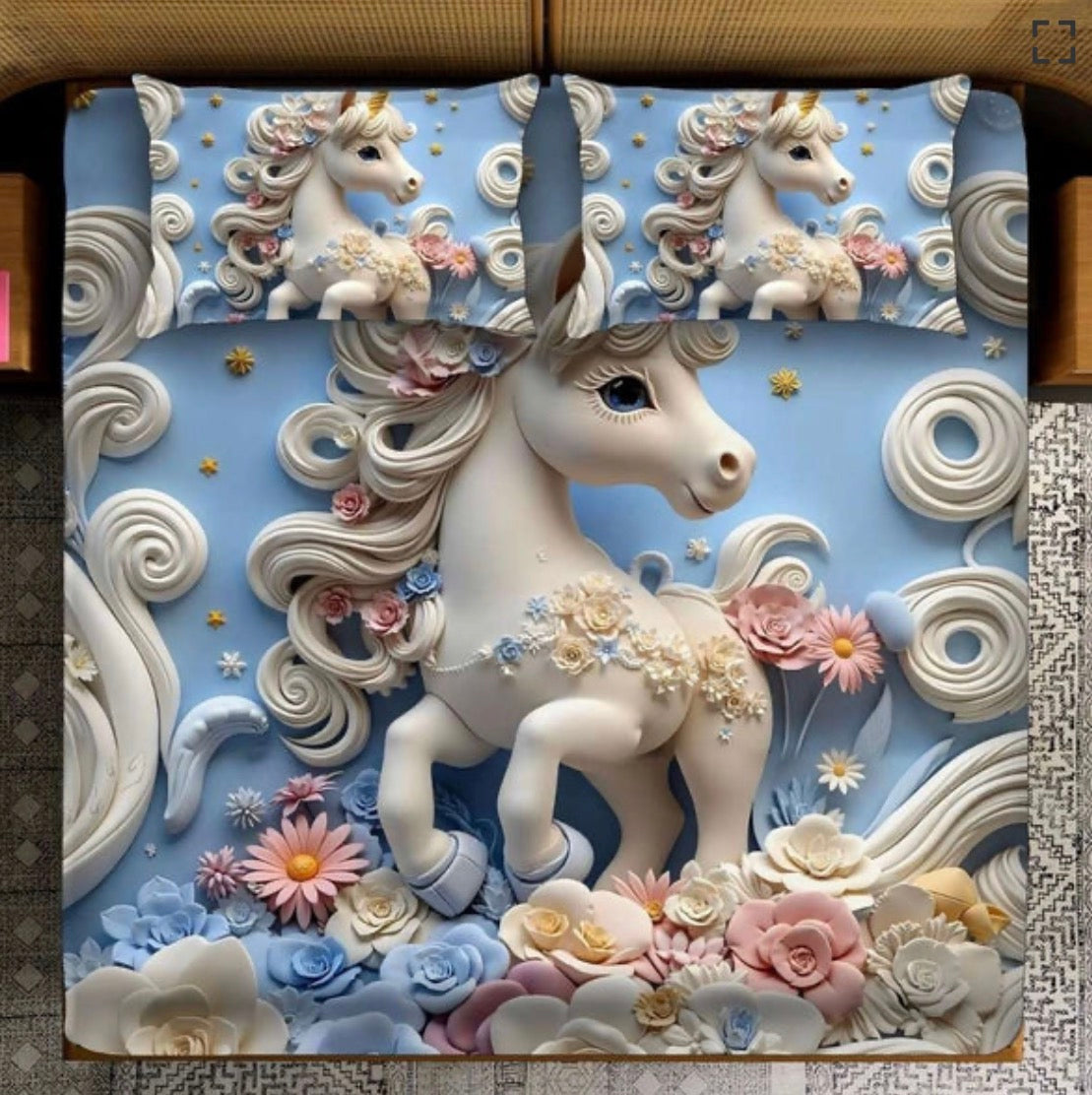 king Size Fairy Unicorn Fantasy Bedsheet Set