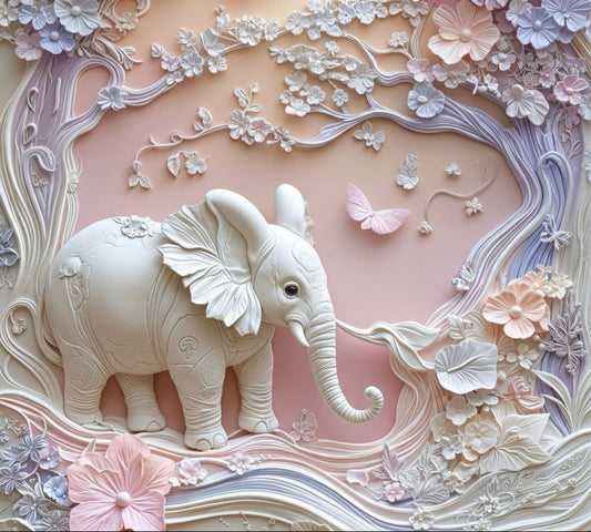 king Size Elephant Blossom – Premium 7D Double Bedsheet with Pillow Covers