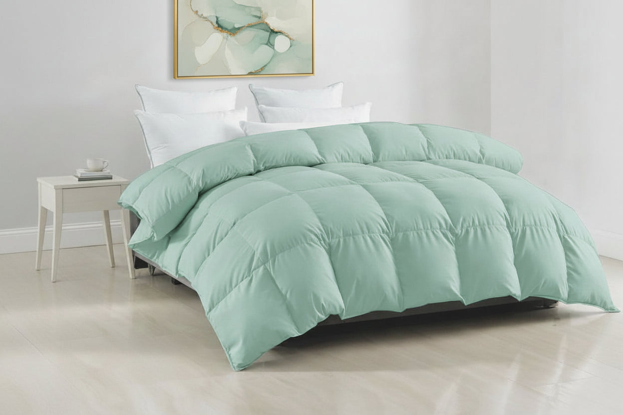 Pastel Green SoftNest Microfiber Comforter – King Size