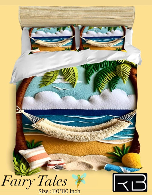 Fairy Tales Tropical Paradise Bedsheet Set – Hammock by the Sea