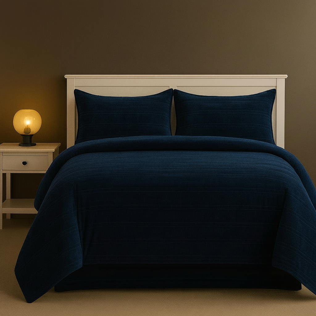 Velour Royale – Navy Woollen Bedding Set