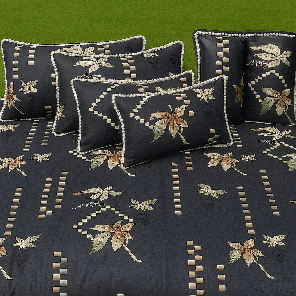 Midnight Bloom double bed bedsheet