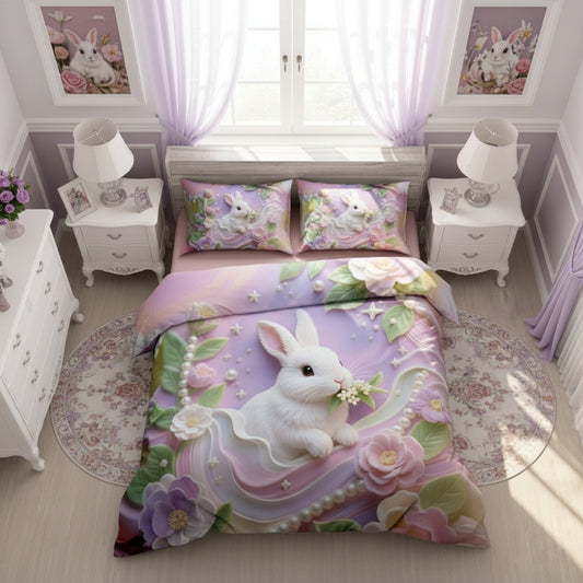 Blossom Bunny 11D Bedsheet