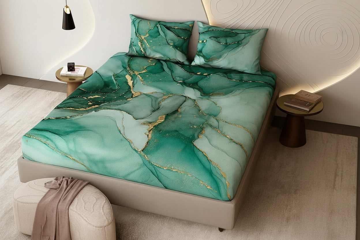 Jade Marble Premium Fitted Bedsheet
