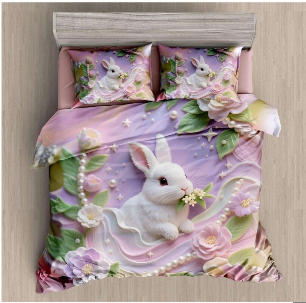 Blossom Bunny 11D Bedsheet